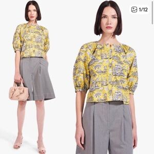 STAUD Dill Top in Marigold Toile
